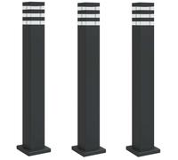 vidaXL Juego de 3 faroles s de 80 cm, fabricados en aluminio