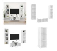 vidaXL Juego de 3 muebles para TV blancos, fabricados en material de madera - Juego de muebles para TV - Conjuntos de muebles para TV - Juego de muebles para TV colgantes - Conjuntos de muebles para T