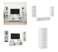 vidaXL Juego de 3 muebles para TV blancos, fabricados en material de madera - Juego de muebles para TV - Conjuntos de muebles para TV - Juego de muebles para TV colgantes - Conjuntos de muebles para T