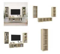 vidaXL Juego de 3 muebles para TV en roble Sonoma, fabricados en material de madera - Juego de muebles para TV - Juegos de muebles para TV - Juego de muebles para TV colgantes - Juegos de muebles para