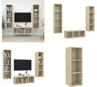 vidaXL Juego de 3 muebles para TV en roble Sonoma, fabricados en material de madera - Juego de muebles para TV - Juegos de muebles para TV - Juego de muebles para TV colgantes - Juegos de muebles para