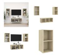 vidaXL Juego de 3 muebles para TV en roble Sonoma, fabricados en material de madera - Juego de muebles para TV - Juegos de muebles para TV - Juego de muebles para TV colgantes - Juegos de muebles para
