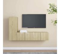 vidaXL Juego de 3 muebles para TV en roble Sonoma, fabricados en material de madera - Juego de muebles para TV - Juegos de muebles para TV - Juego de muebles para TV colgantes - Juegos de muebles para