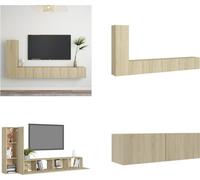 vidaXL Juego de 3 muebles para TV en roble Sonoma, fabricados en material de madera - Juego de muebles para TV - Juegos de muebles para TV - Juego de muebles para TV colgantes - Juegos de muebles para