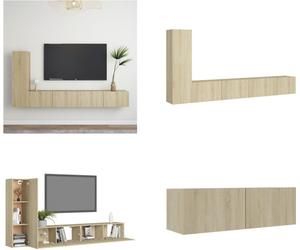 vidaXL Juego de 3 muebles para TV en roble Sonoma, fabricados en material de madera - Juego de muebles para TV - Juegos de muebles para TV - Juego de muebles para TV colgantes - Juegos de muebles para