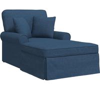 vidaXL Juego de 3 sillones reclinables con reposapiés, color azul, tapizados en tela, dimensiones: 91 x 157 x 91 cm