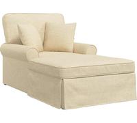 vidaXL: Juego de 3 sillones reclinables con reposapiés, tapizados en tela color crema, 91 x 157 x 91 cm