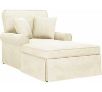 vidaXL: Juego de 3 sillones reclinables con reposapiés, tapizados en tela crema, 91 x 157 x 91 cm