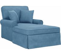vidaXL: Juego de 3 sillones reclinables con reposapiés, tapizados en tela de pana azul, 91 x 157 x 91 cm
