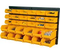 vidaXL, juego de 32 cajas de almacenamiento transparentes, color amarillo y