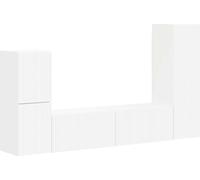 vidaXL Juego de 4 armarios de TV, color blanco, fabricados en material de madera