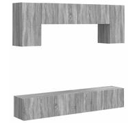 vidaXL Juego de 4 armarios de TV, color gris Sonoma, fabricados en material de imitación madera