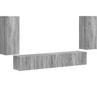vidaXL Juego de 4 armarios de TV, color gris Sonoma, fabricados en material de madera