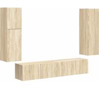 vidaXL Juego de 4 armarios de TV, estilo Sonoma, hechos de madera laminada