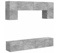 vidaXL Juego de 4 armarios de TV, hormigón gris, material de madera