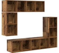 vidaXL Juego de 4 armarios de TV, madera maciza y aglomerado