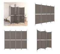 vidaXL, juego de 4 biombos grises, 200x180 cm, tela - divisor de ambientes - biombo - separador de espacios - panel divisor