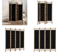 vidaXL, juego de 4 biombos plegables de 160 cm, bambú y lona - divisor de ambientes - biombo - separador de espacios - panel divisor
