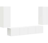 vidaXL: Juego de 4 estanterías de pared para televisión, color blanco, material de madera