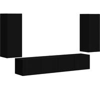 vidaXL Juego de 4 estanterías de pared para televisión, color , material de madera