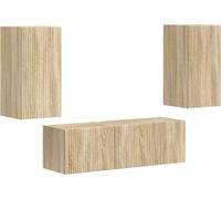 vidaXL: Juego de 4 estanterías de pared para televisión, estilo Sonoma, fabricadas en material de imitación madera