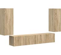 vidaXL: Juego de 4 estanterías de pared para televisión, estilo Sonoma, fabricadas en material de imitación madera