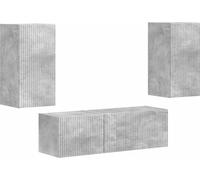 vidaXL: Juego de 4 estanterías de pared para televisión, hormigón gris, material de madera