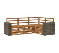 vidaXL Juego de 4 muebles de jardín de madera maciza de acacia, sofá moderno, cómodos muebles de terraza para el asiento perfecto