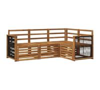 vidaXL Juego de 4 muebles de jardín de madera maciza de acacia, sofá moderno, cómodos muebles de terraza para el asiento perfecto