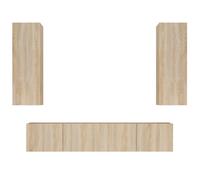 vidaXL Juego de 4 muebles para televisión, estilo Sonoma, en madera contrachapada