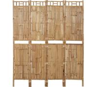 vidaXL, juego de 4 paneles divisor de ambientes de bambú, 160x180 cm - Divisor de ambientes - Biombo - Separador de ambientes - Panel divisor