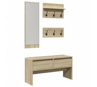 vidaXL, juego de 4 piezas para armario, estilo Sonoma, madera laminada