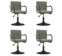 vidaXL: Juego de 4 sillas de comedor, giratorias, color gris claro, tapizadas en terciopelo