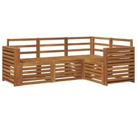 vidaXL Juego de 4 sofás de exterior, tela de poliéster natural