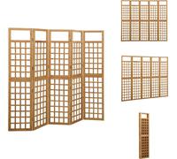 vidaXL Juego de 5 paneles divisor de ambientes/biombo de madera maciza de abeto, 201,5 x 180 cm
