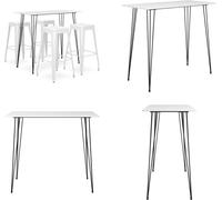 vidaXL, juego de 5 piezas, barra blanca - Juego de barra - Juegos de barra - Mesa de bar con taburetes - Mesas de bar con taburetes