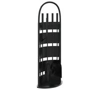 vidaXL Juego de 5 piezas de utensilios para chimenea, 23 x 15 x 66 cm, acero