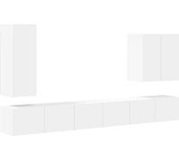vidaXL: Juego de 6 estanterías de pared para televisión, color blanco