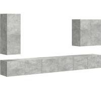 vidaXL Juego de 6 estanterías de pared para televisión, hormigón gris
