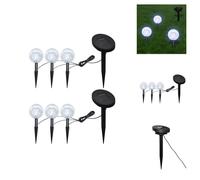 vidaXL: Juego de 6 luces LED para jardín con estacas para clavar en el suelo y paneles solares - Iluminación exterior