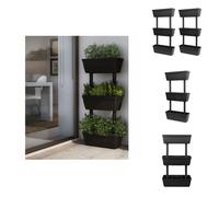 vidaXL Juego de 6 macetas para plantas, 100 cm, color antracita - Macetas y jardineras