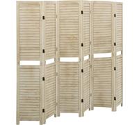 vidaXL, juego de 6 paneles divisor de ambientes, 210 x 165 cm, madera maciza de paulownia. Ideal como divisor de ambientes, biombo o separador de espacios