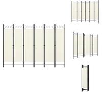 vidaXL, juego de 6 paneles divisor de ambientes, color crema, 240 x 180 cm - Divisores de ambientes