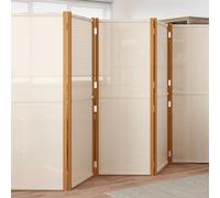 vidaXL, juego de 6 paneles divisor de ambientes, color crema, 420x180 cm - Divisor de ambientes - Biombo - Separador de ambientes - Panel divisor