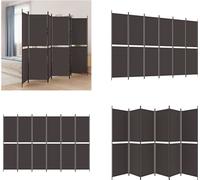 vidaXL, juego de 6 paneles divisor de ambientes, color marrón, 300x200 cm, tela. Ideal para separar espacios