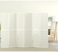 vidaXL, juego de 6 paneles divisor de ambientes, estilo japonés, plegable, 240x170 cm, blanco - Biombo - Paneles divisor de ambientes - Separadores de ambientes