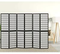 vidaXL, juego de 6 paneles divisor de ambientes, estilo japonés, plegable, 240x170 cm, color - Biombo - Paneles divisor de ambientes - Separadores de ambientes