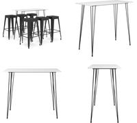 vidaXL, juego de 7 piezas en blanco y : juego de bar, juegos de bar, mesa de bar con taburetes, mesas de bar con taburetes