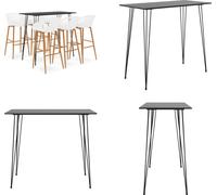 vidaXL, juego de 7 piezas en blanco y : juego de bar, juegos de bar, mesa de bar con taburetes, mesas de bar con taburetes