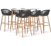 vidaXL, juego de 7 piezas para bar, color blanco y gris